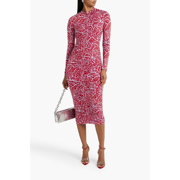 NWOT A.L.C. Ansel Slinky Jersey Ruched Midi Dress Size XS - Picture 1 of 10
